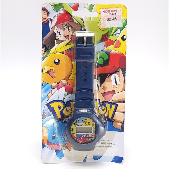 NOS Pokemon Advanced Digital Watch Blue‎ 2004 Nintendo Game Freak NEW SEALED